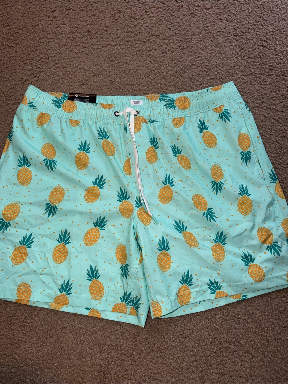 Tropical Pineapple Swim Hybrid Shorts - Mint